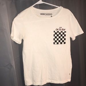White Vans T-Shirt with Checkerboard pocket